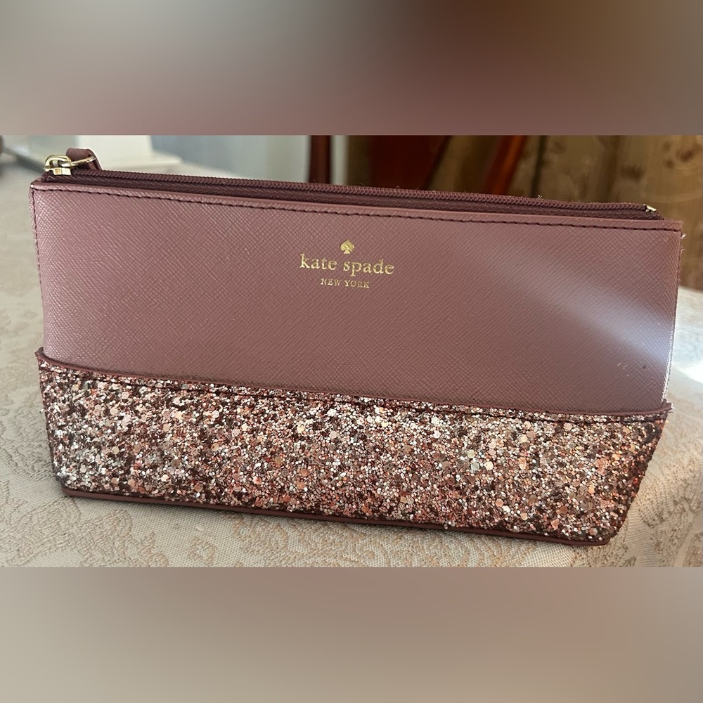 Kate Spade glitter pink clutch purse UC